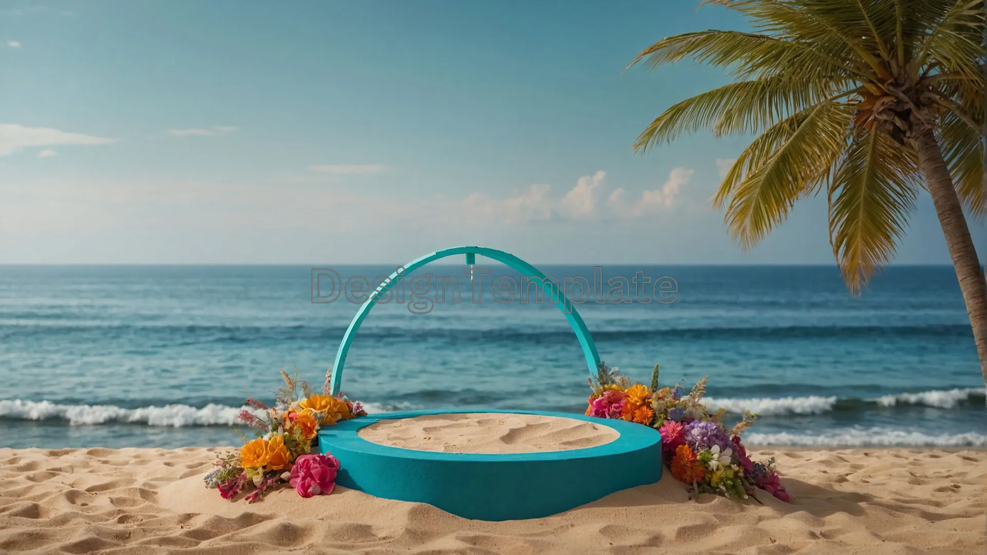 Captivating 3D Circle Podium Image with Fresh Colors for a Summer Sale Event image
